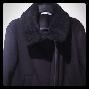 VINCE Jacket with Lamb Fur Trim